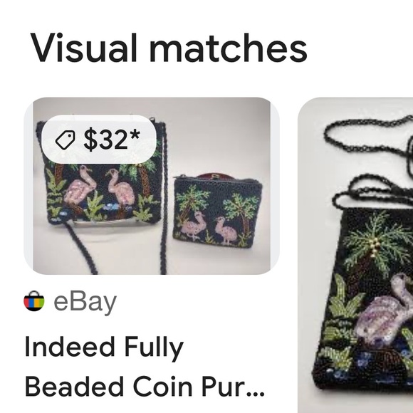 Beaded Flamingo Keychain coin purse - Picture 4 of 4